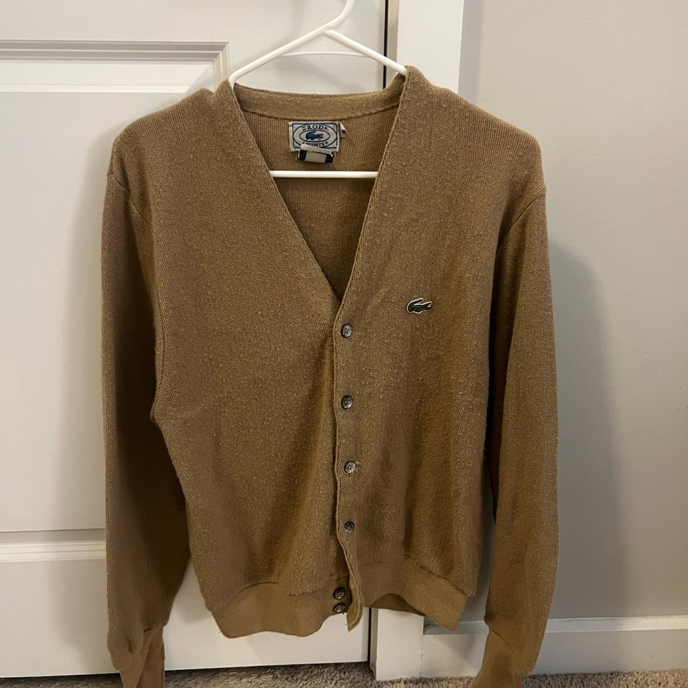 Vintage Lacoste Women’s Brown Cardigan Sweater